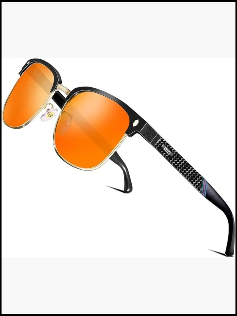 Polarized Sunglasses Men Driving UV400 Lightweight Al-Mg Metal Frame Semi